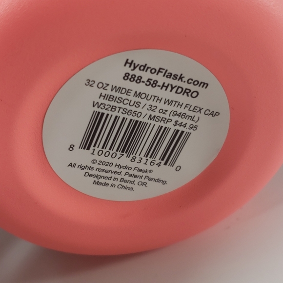 Hydro Flask 32 oz Wide mouth w/flex cap (Hibiscus) - Picture 5 of 6